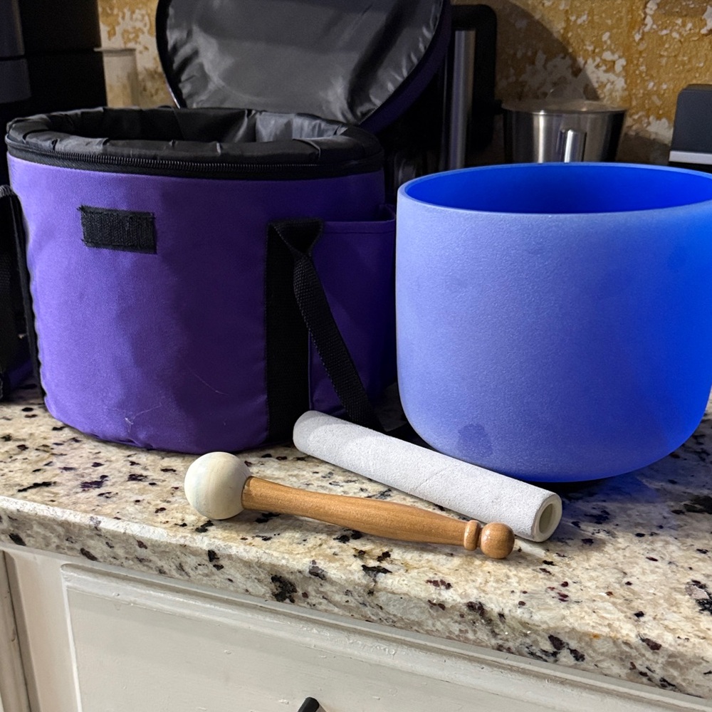 Purple and Blue Singing Bowl Set